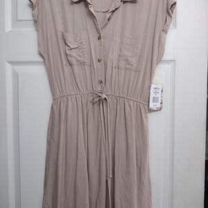 Pink Republic Tan Collared Summer Dress